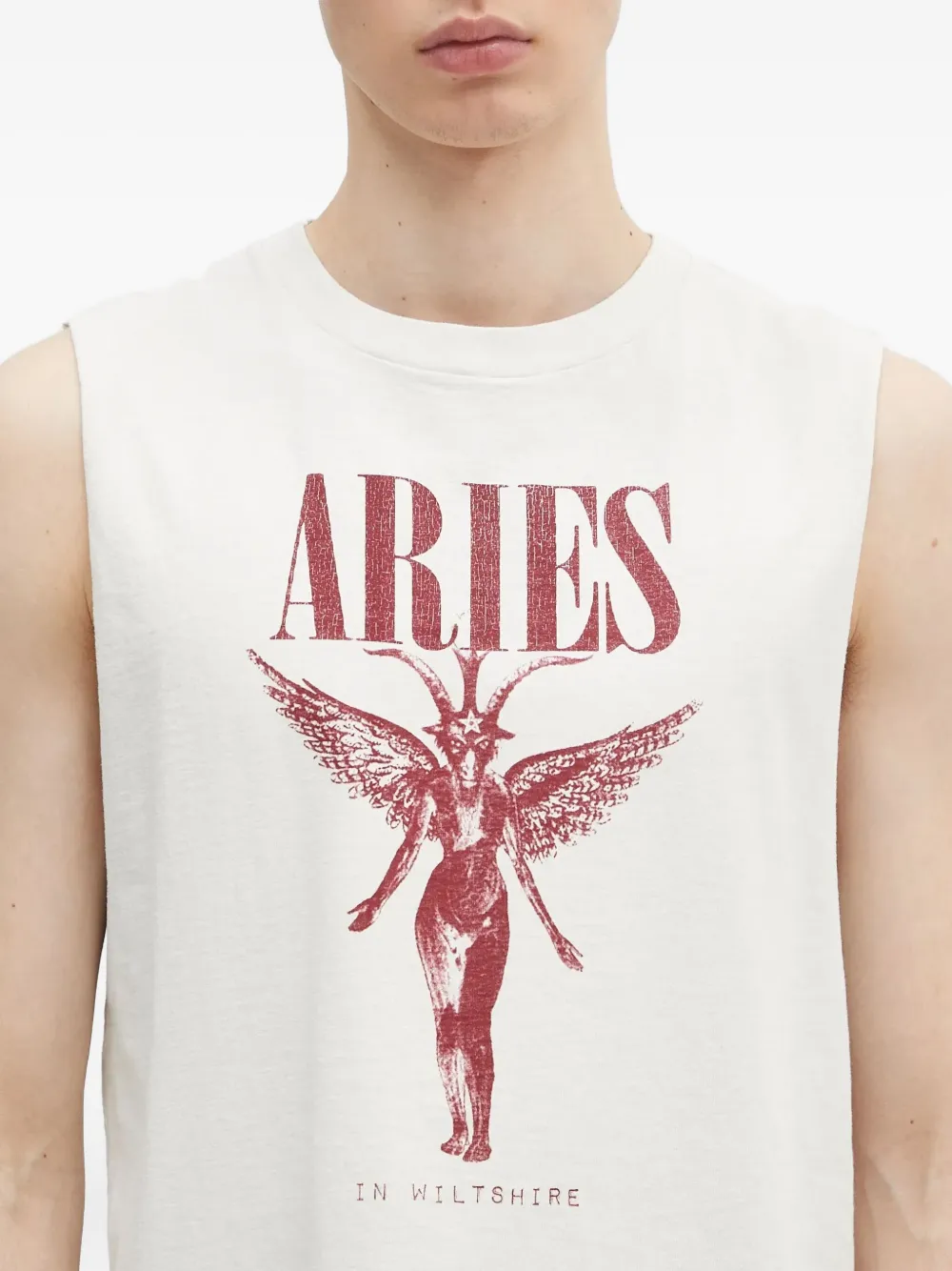 Aries bedrukt T-shirt Wit