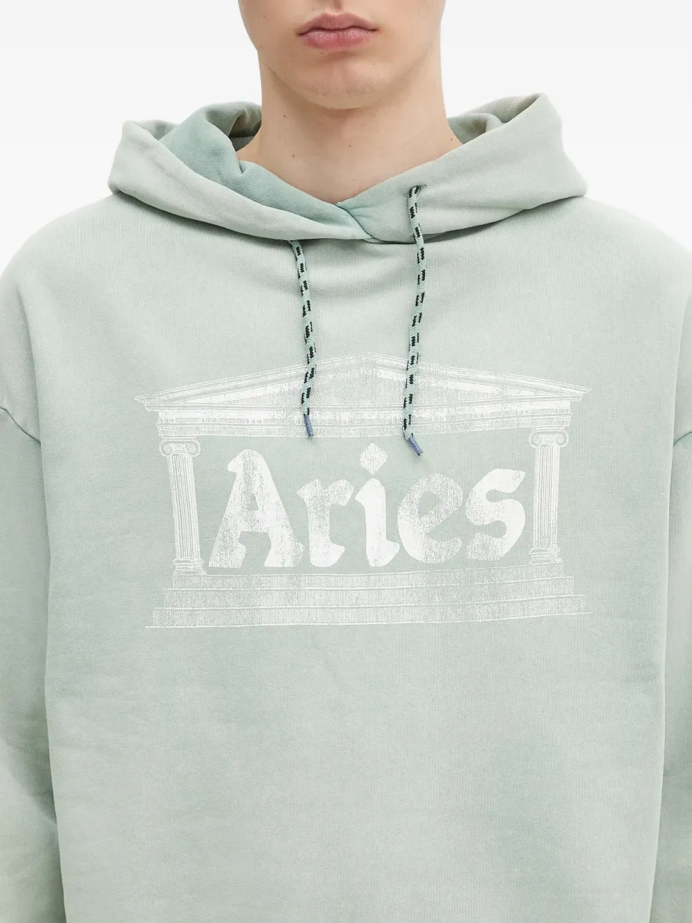 Aries Hoodie met tempel-logo Groen