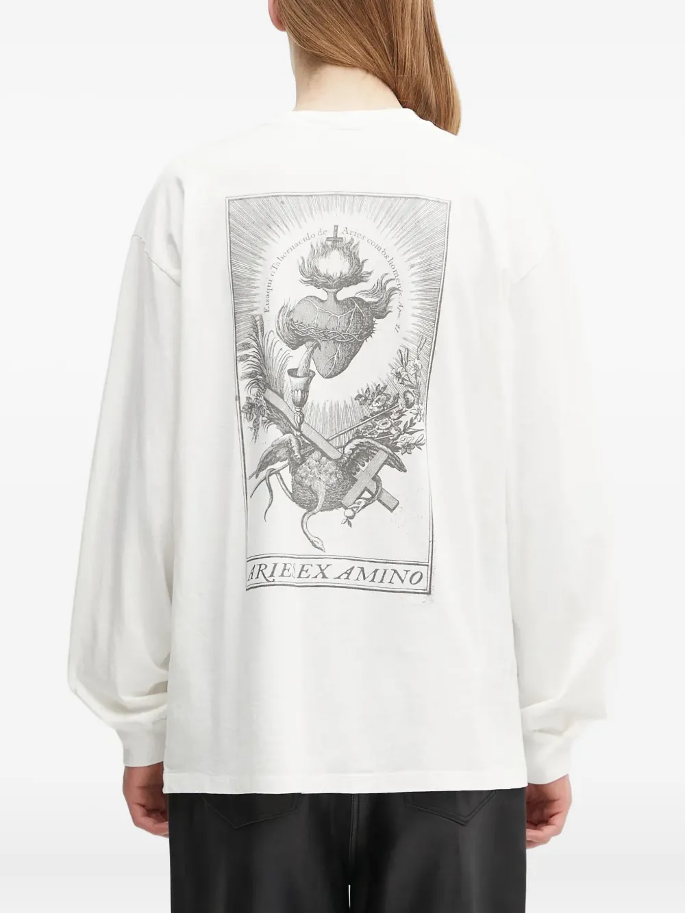 Aries Ex Amino T-shirt met lange mouwen Wit