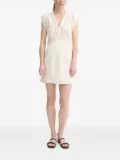 Ba&Sh V-neck eyelet-trimmed mini dress - Neutrals