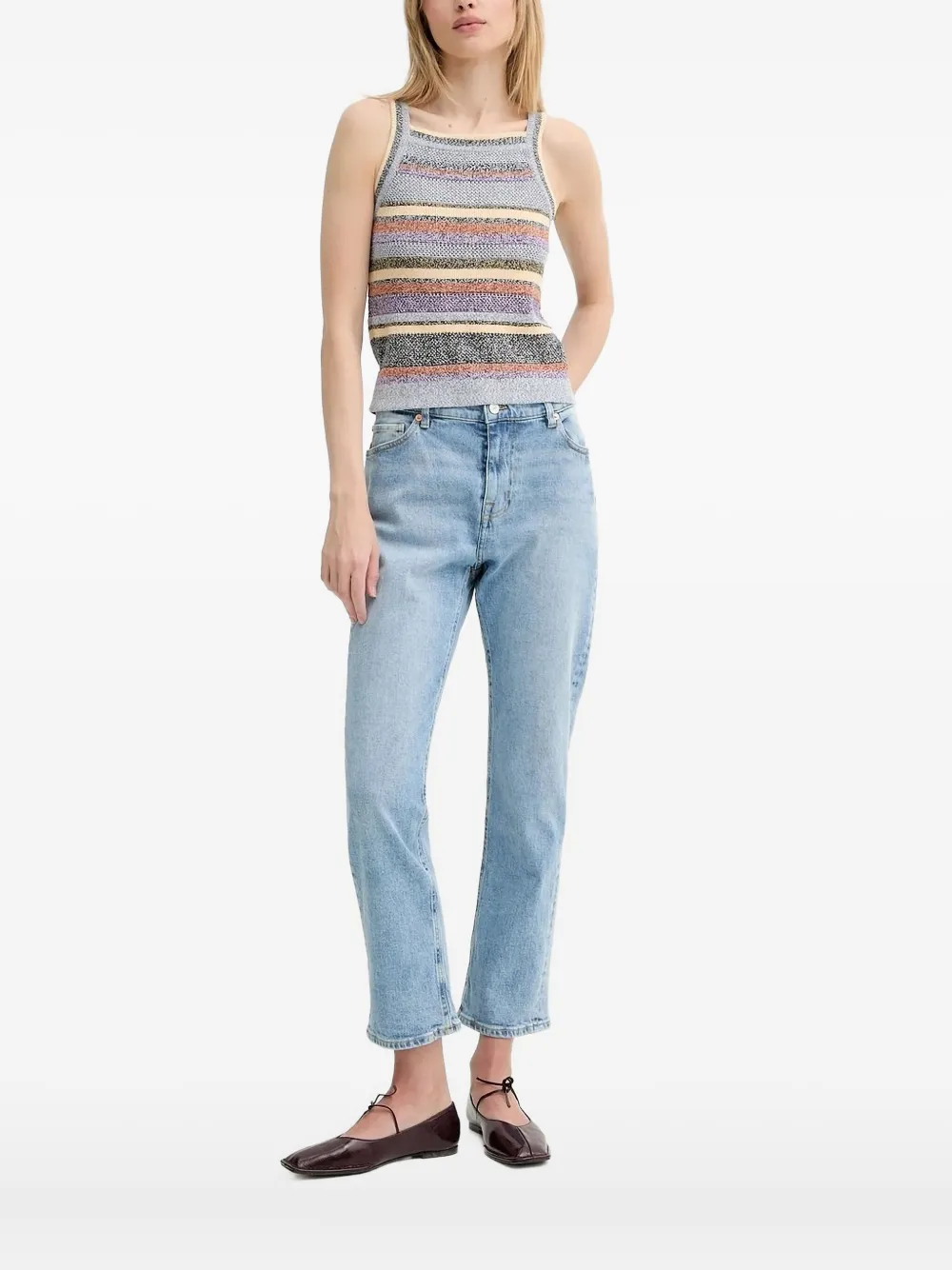 Ba&Sh striped knitted top Blauw