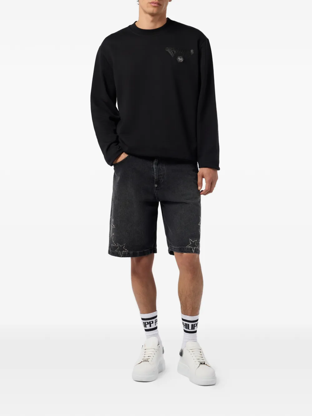 Philipp Plein crew-neck graphic sweatshirt - Zwart