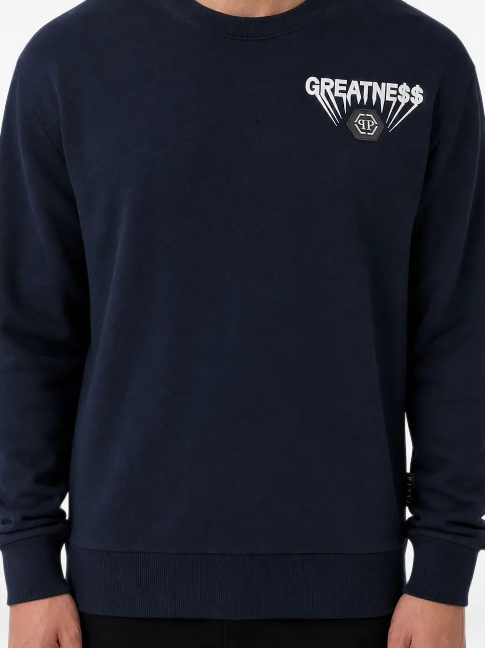 Philipp Plein Greatness fleece sweater met ronde hals Blauw
