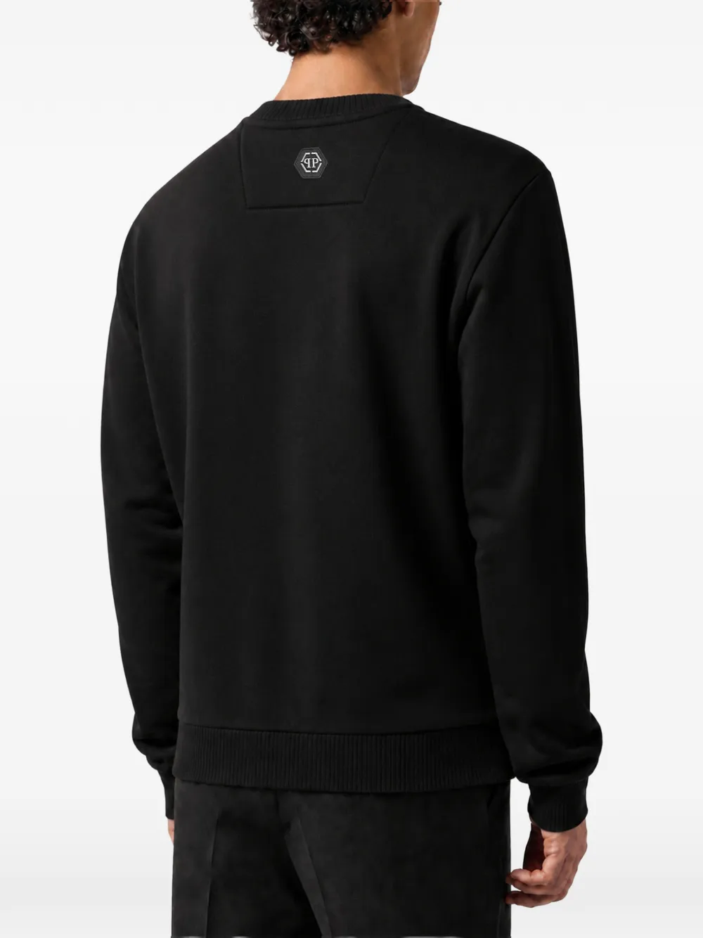 Philipp Plein Greatness fleece sweater met ronde hals Zwart