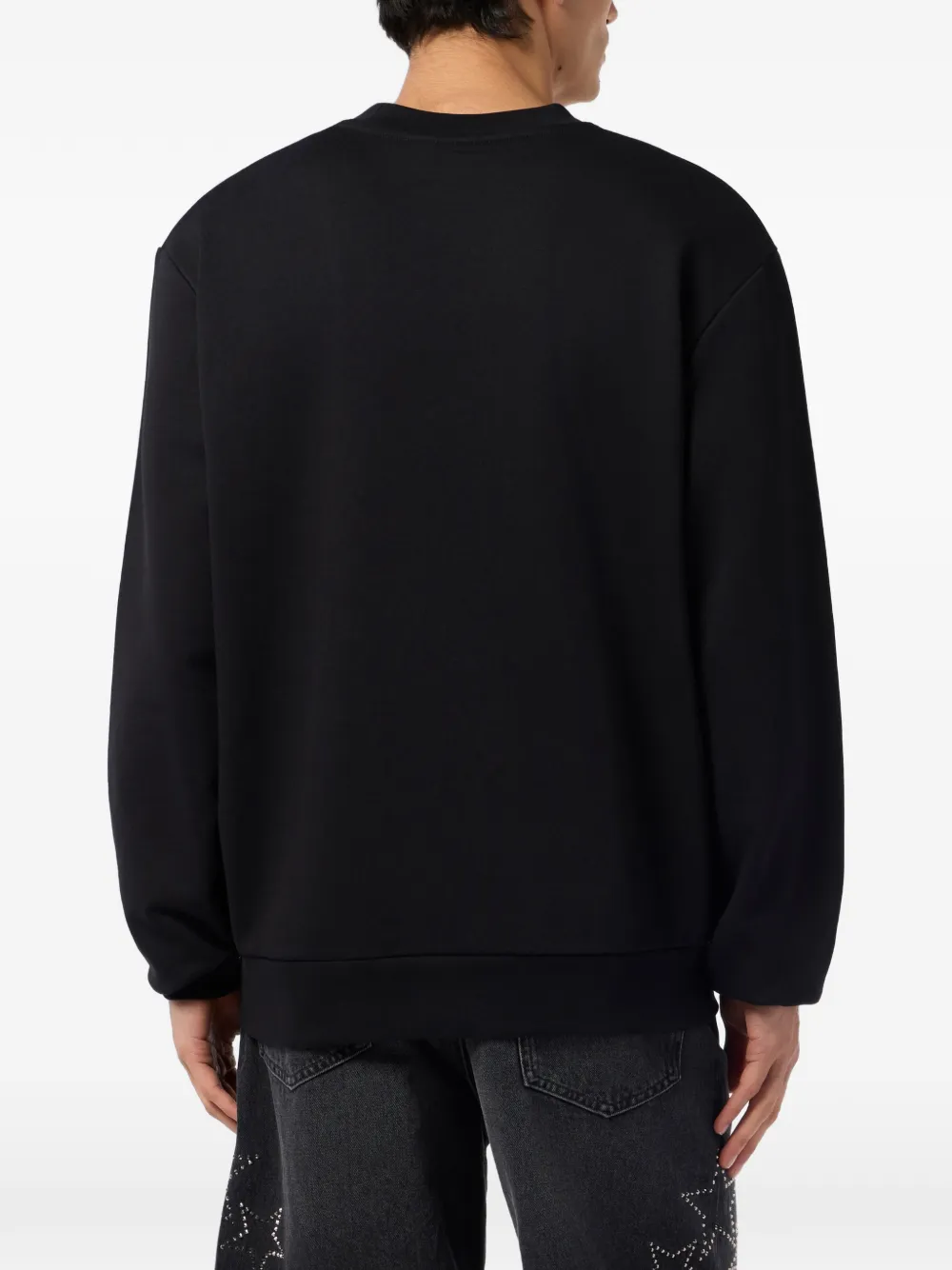 Philipp Plein Greatness fleece sweater met ronde hals en print Zwart