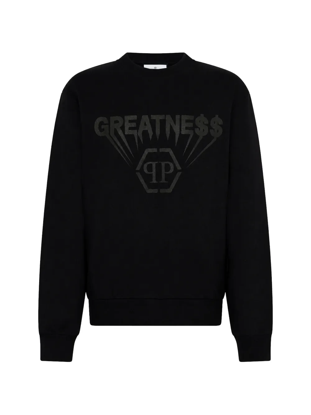 Philipp Plein printed fleece round-neck sweatshirt Greatness - Nero