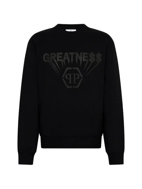 Philipp Plein printed fleece round-neck sweatshirt Greatness