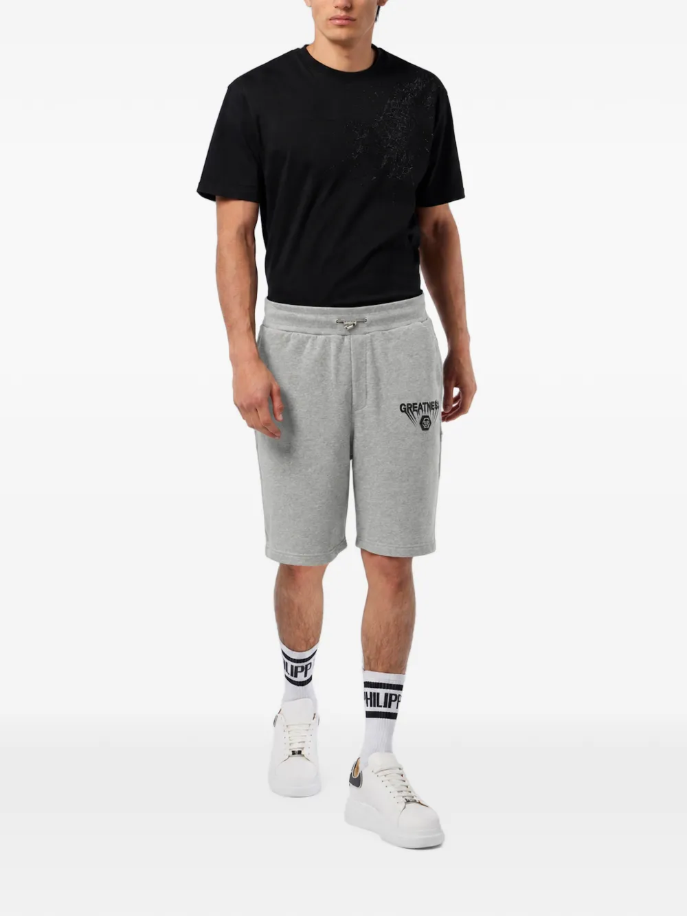 Philipp Plein Greatness fleece shorts Grijs