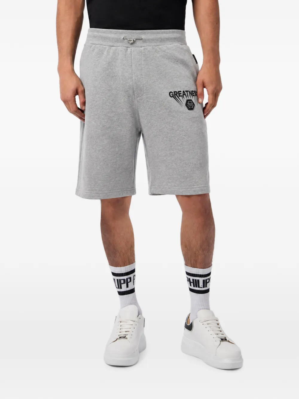 Philipp Plein Greatness fleece shorts Grijs