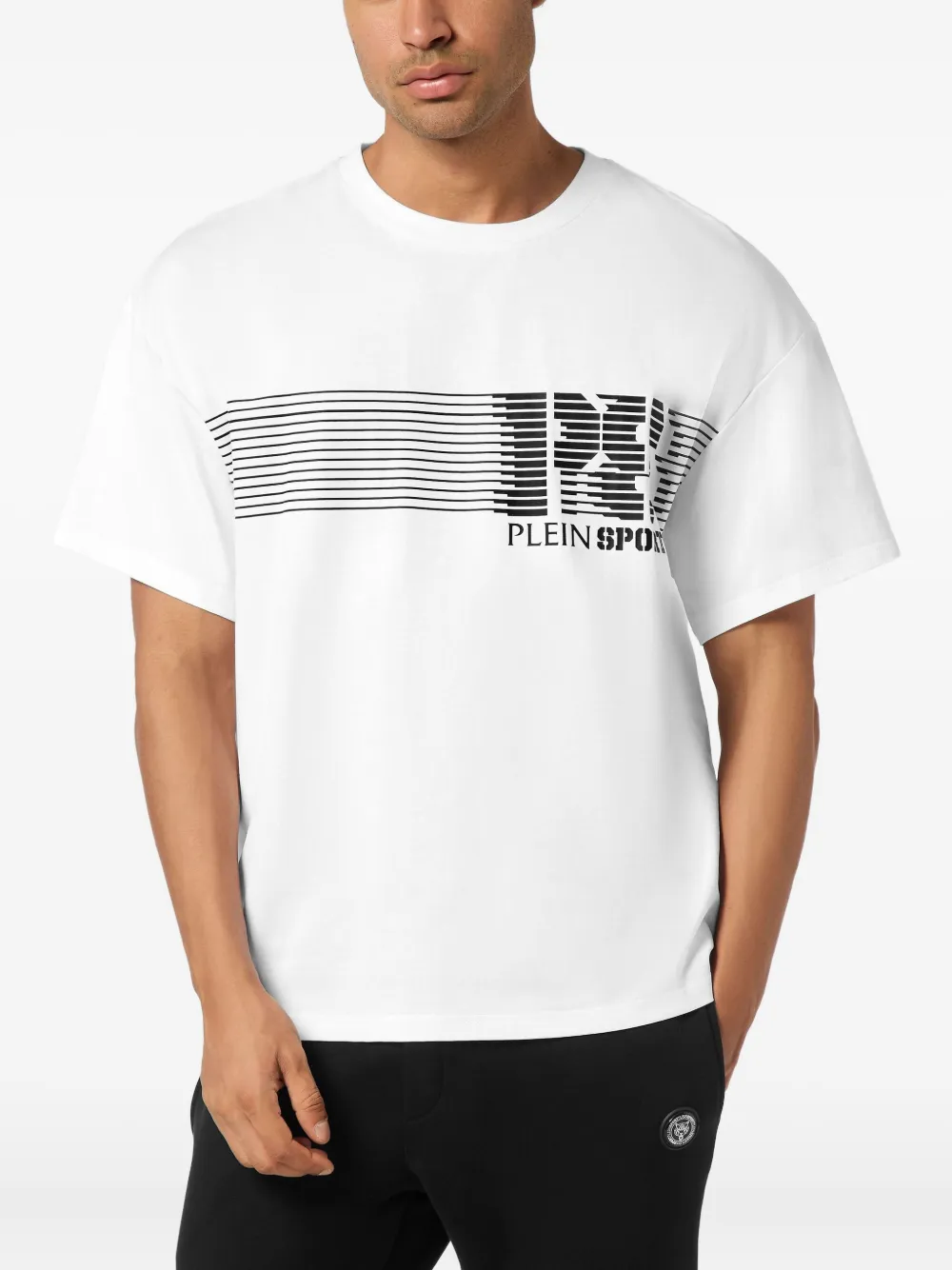 Plein Sport Gestreept T-shirt met logo - Wit