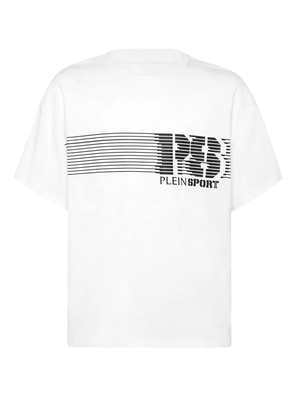Plein Sport ストライプ ロゴ Tシャツ - ホワイト Plein Sport ストライプ ロゴ Tシャツ - ホワイト