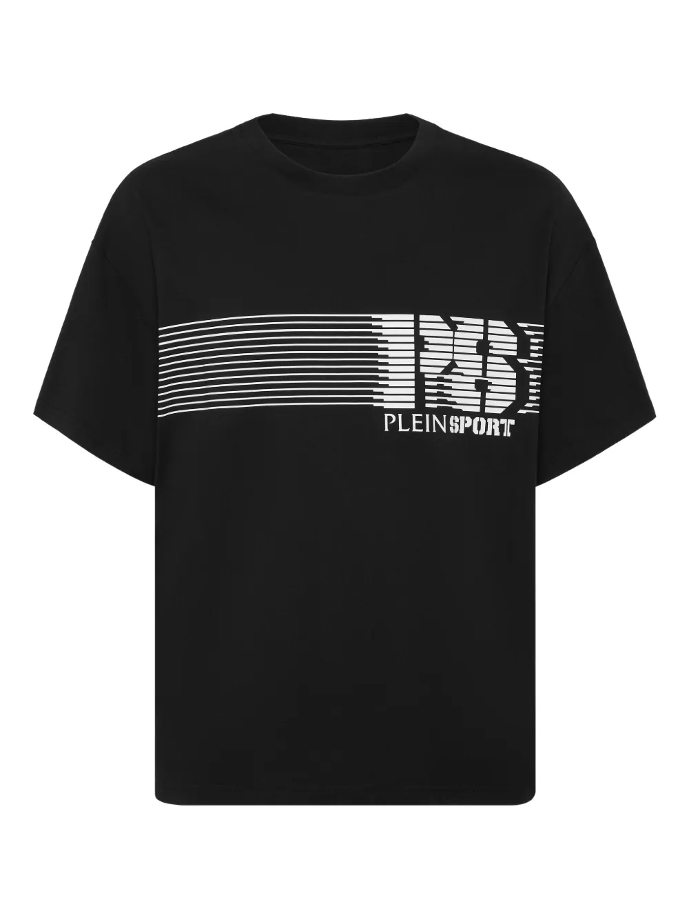 Plein Sport ロゴ ストライプ Tシャツ - ブラック Plein Sport ロゴ ストライプ Tシャツ - ブラック