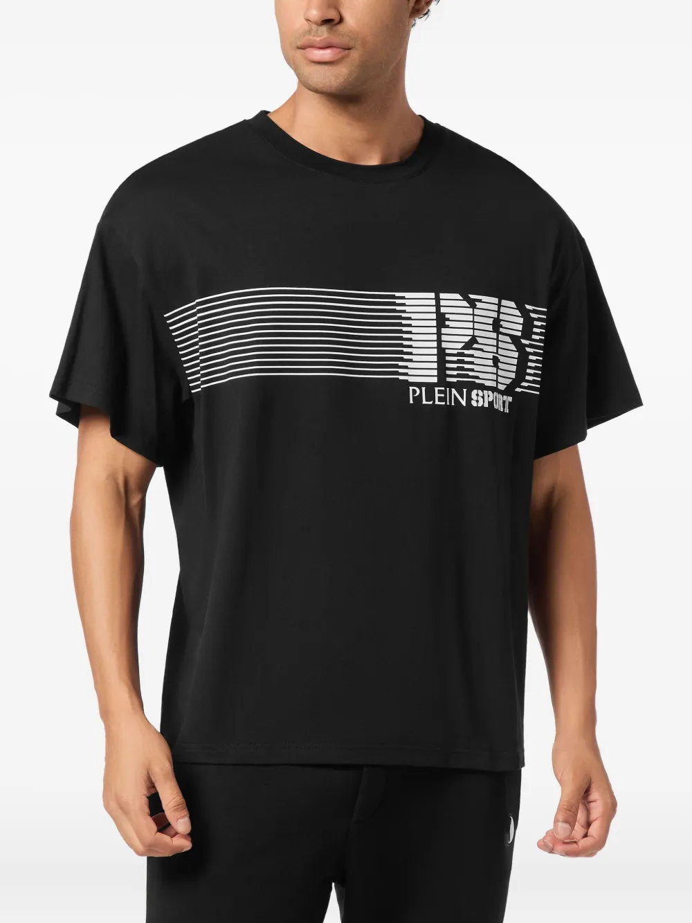 Plein Sport T-shirt met logostreep - Zwart