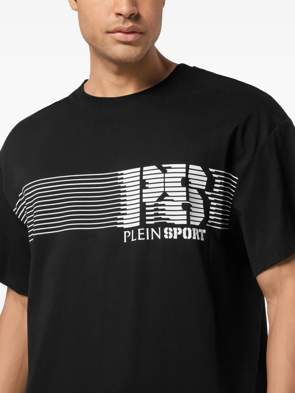 Plein Sport T-shirt met logostreep Zwart