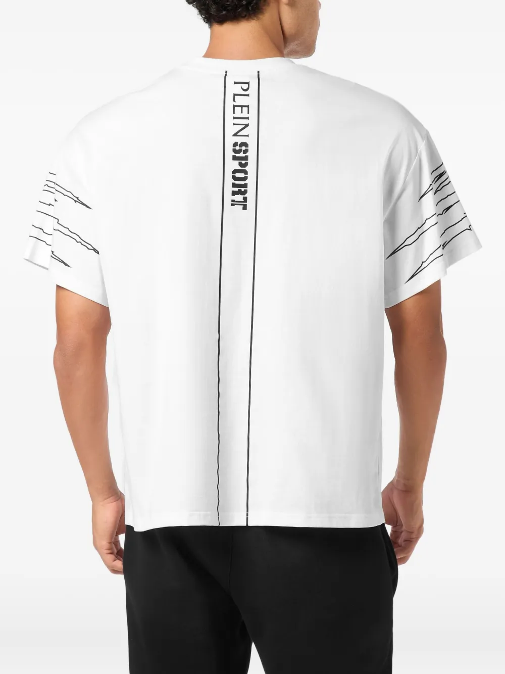 Plein Sport T-shirt met ronde hals en krasdetail Wit