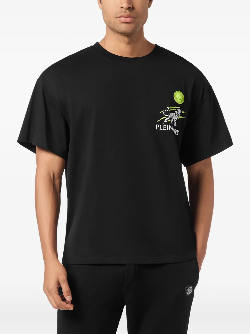 Plein Sport T-shirt met tijgerprint - Zwart