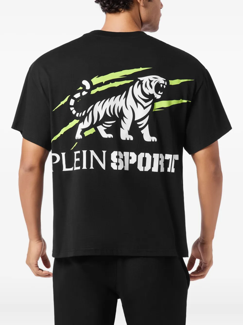 Plein Sport T-shirt met tijgerprint Zwart