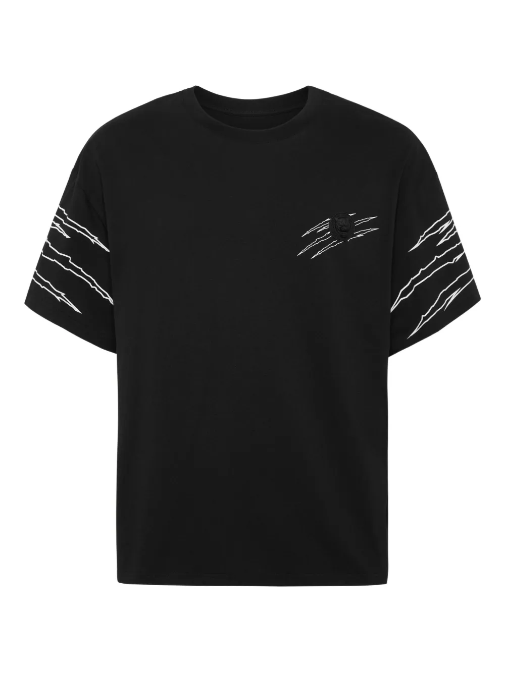 Plein Sport スクラッチディテール Tシャツ - ブラック Plein Sport スクラッチディテール Tシャツ - ブラック