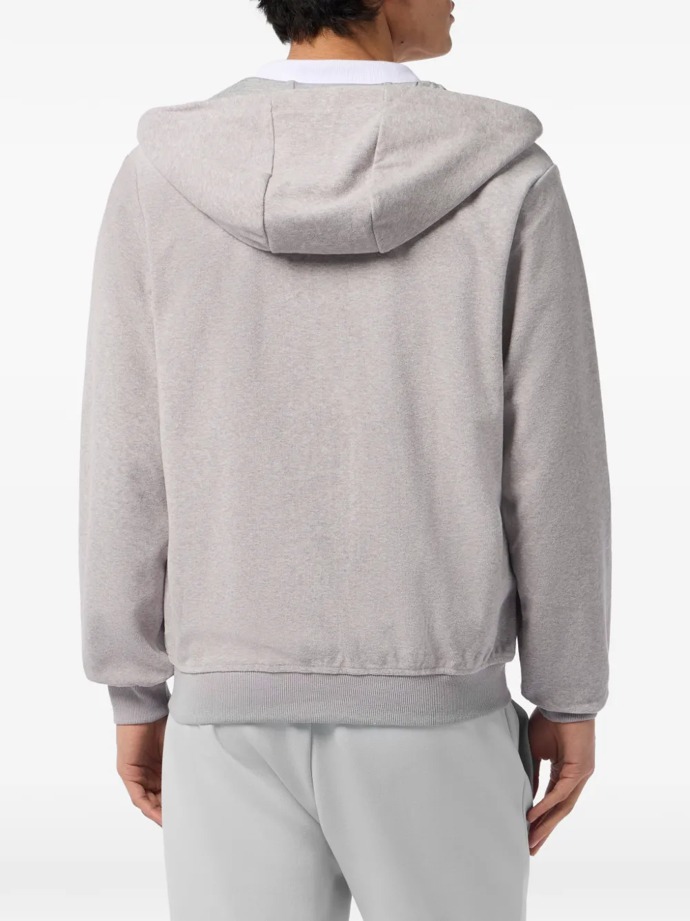 Plein Sport Hoodie met rits en patchdetail Grijs