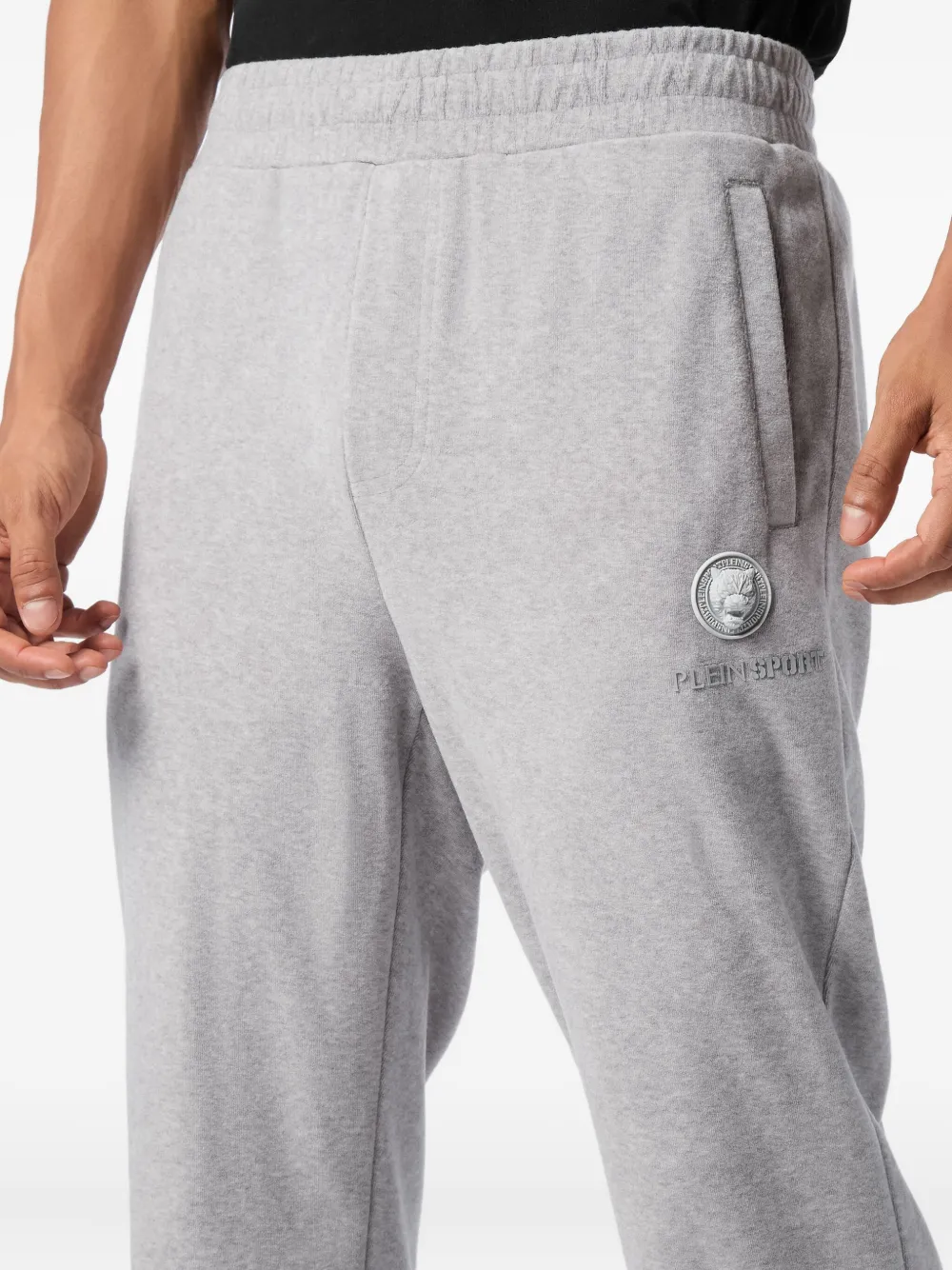 Plein Sport Logo-patch Elasticated-cuff Joggers In Gray