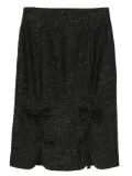 John Galliano Pre-Owned 2000s bow-detail wool-blend skirt - Black