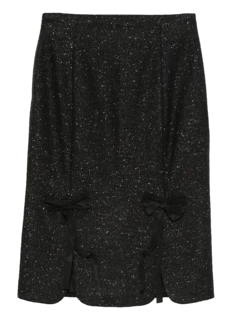 John Galliano Pre-Owned 2000s bow-detail wool-blend skirt