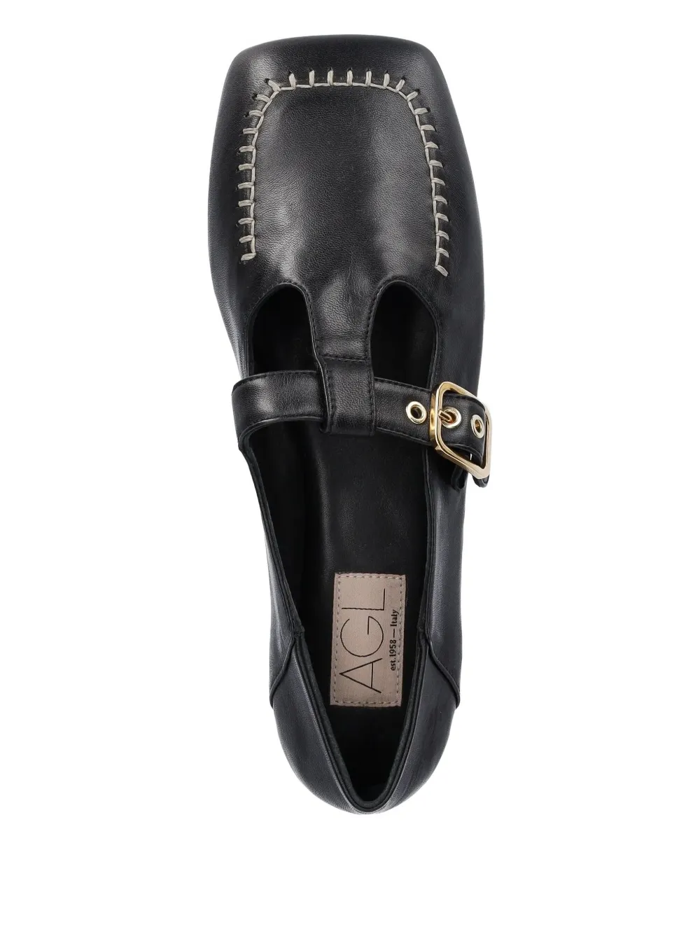 AGL Cercamic buckle-detail stitched shoes Black