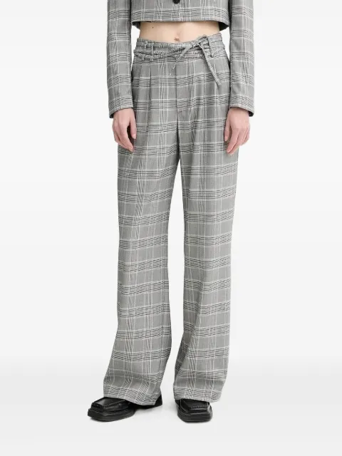ALOHAS Prince of Wales-check belted trousers