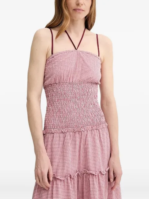 ALOHAS gingham smocked maxi dress