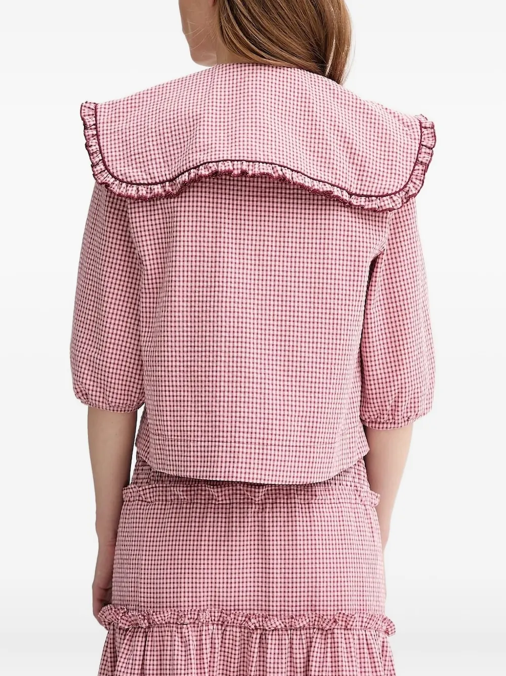 ALOHAS Airi gingham ruffled blouse - Rood