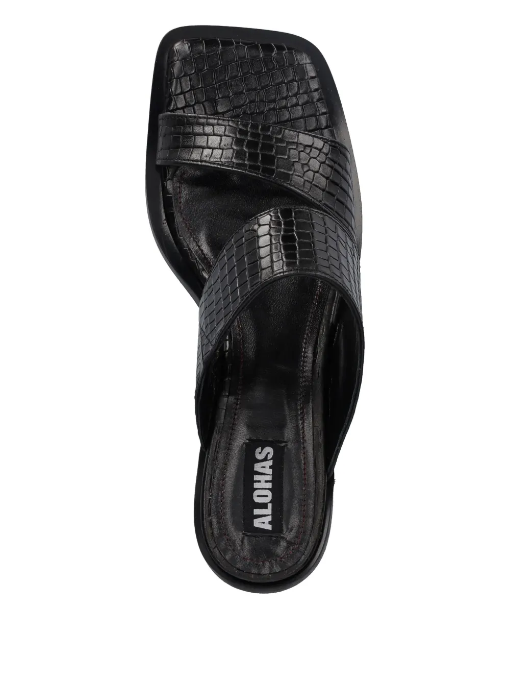 Alohas Gabin Crocodile-effect Block-heel Slides