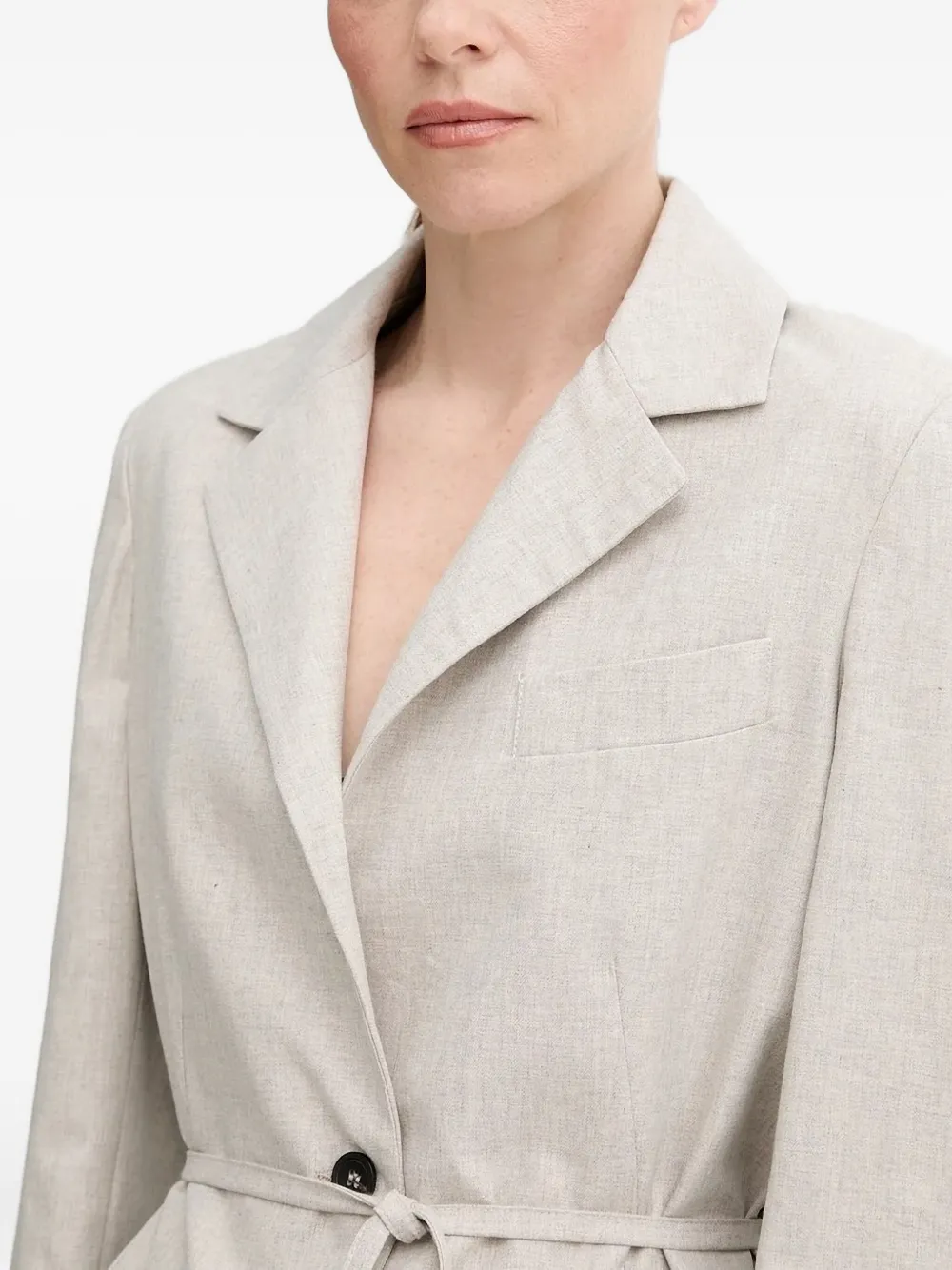 Alohas Belt-waist Single-breasted Blazer In Neutral