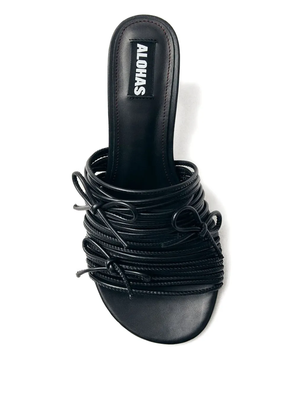 Alohas Knotted Leather Heeled Sandals In Black