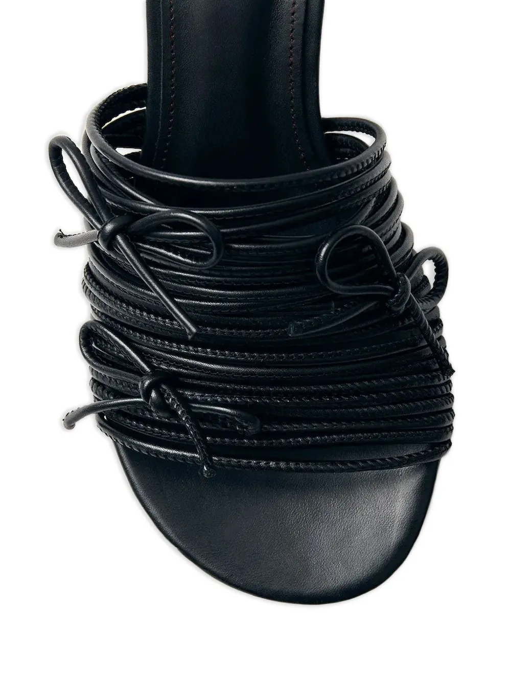 ALOHAS Leren sandalen met geknoopt detail en hak Zwart