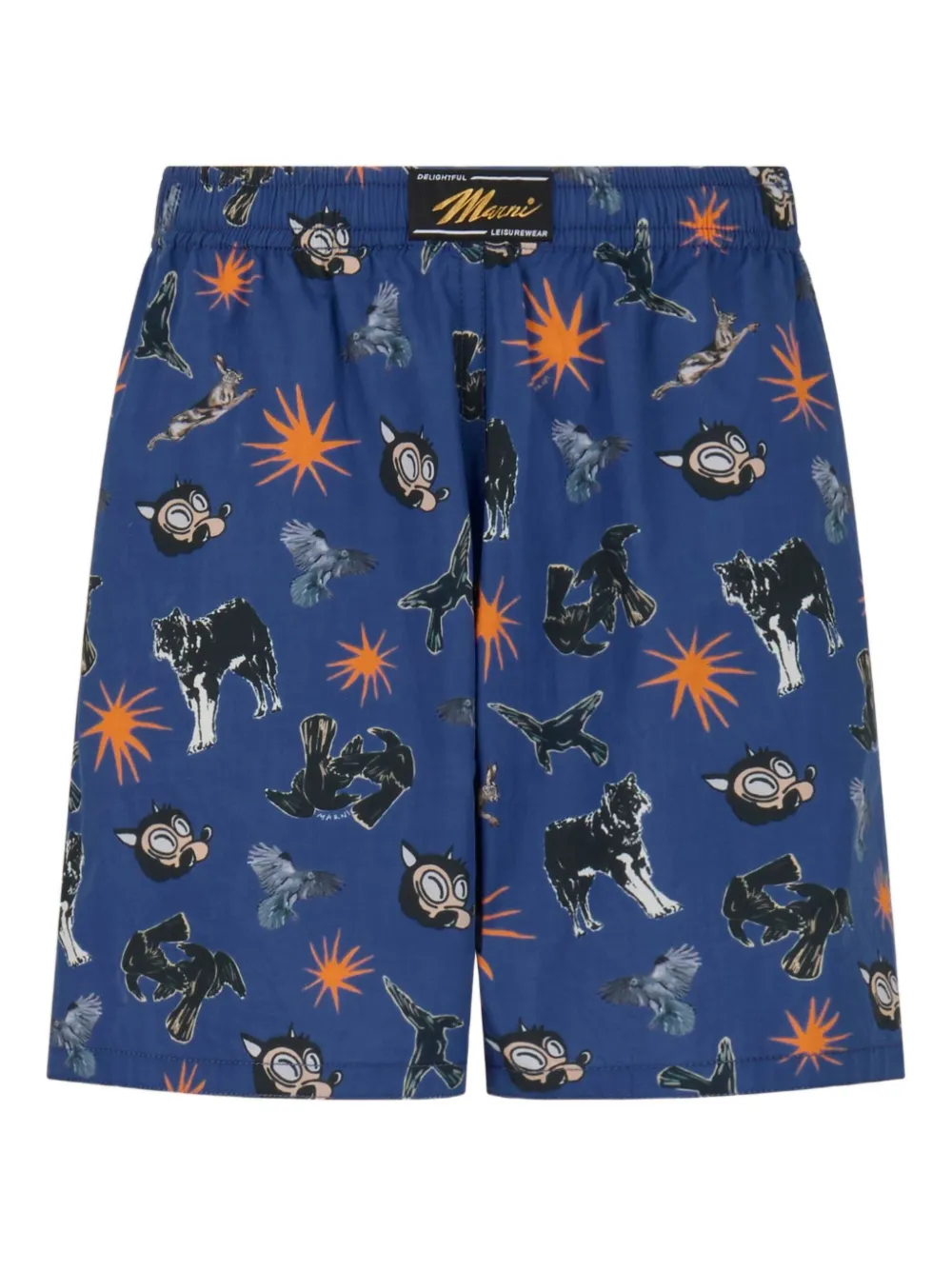 Marni graphic-print shorts | Blue | Image 1