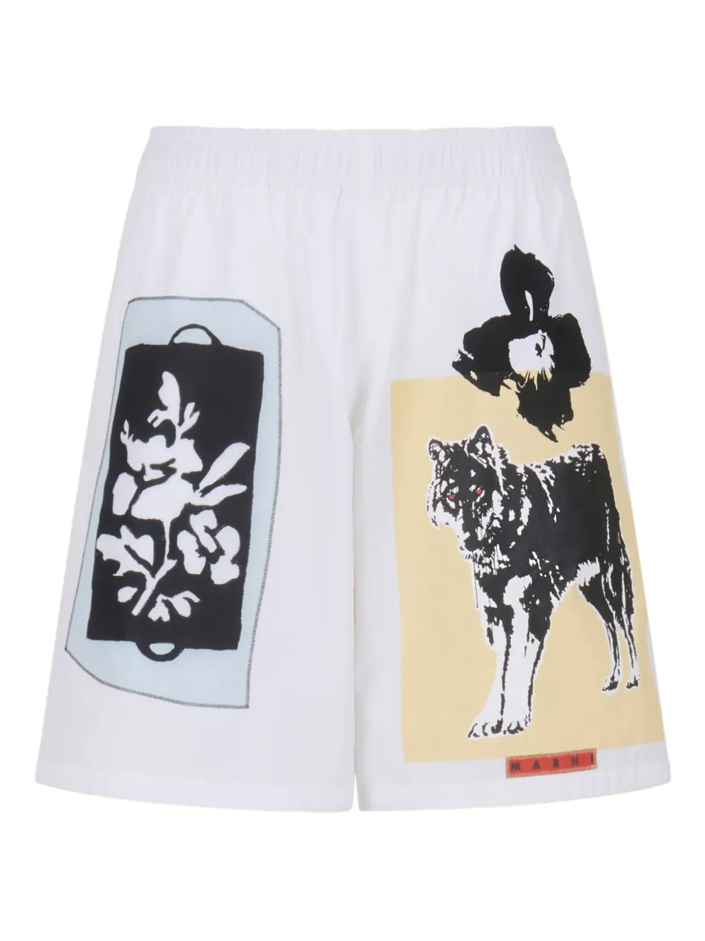 Marni Shorts met grafische print 00W01 WHITE
