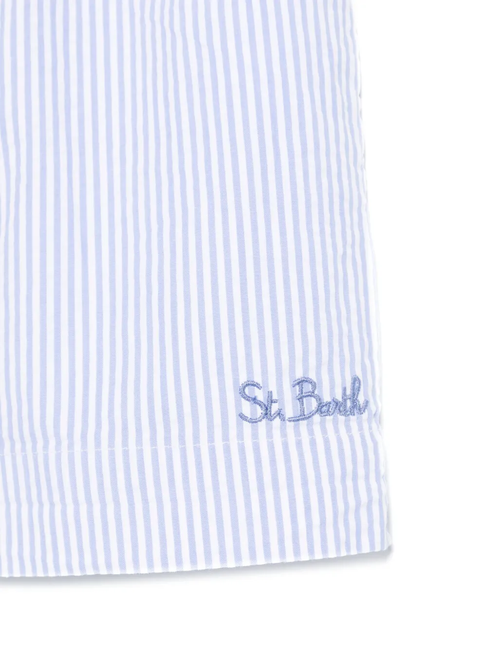 MC2 Saint Barth Kids Gestreepte seersucker shorts Blauw