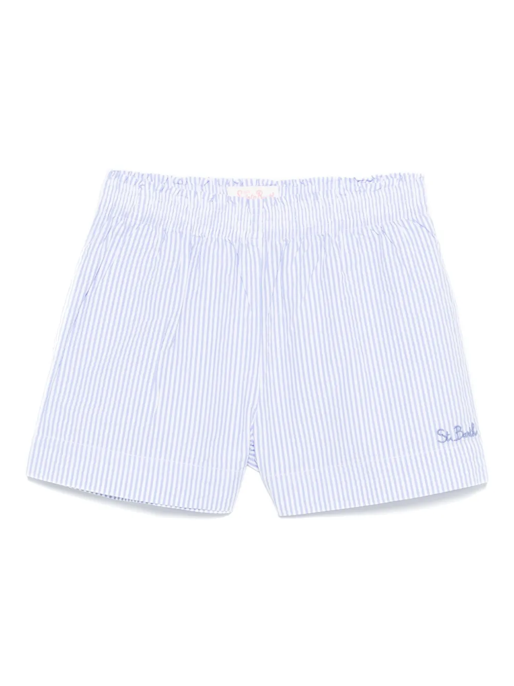 MC2 Saint Barth Kids seersucker striped shorts | Blue | Image 1