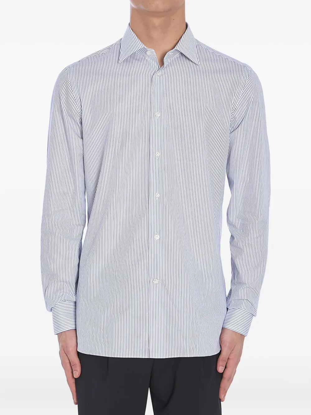 BORRIELLO NAPOLI striped button-fastening shirt | White | Image 1