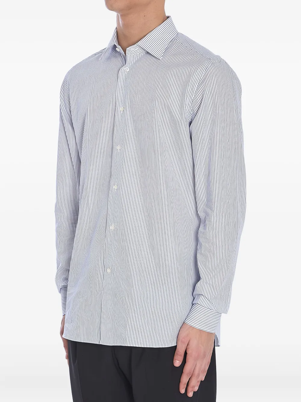BORRIELLO NAPOLI striped button-fastening shirt - Wit