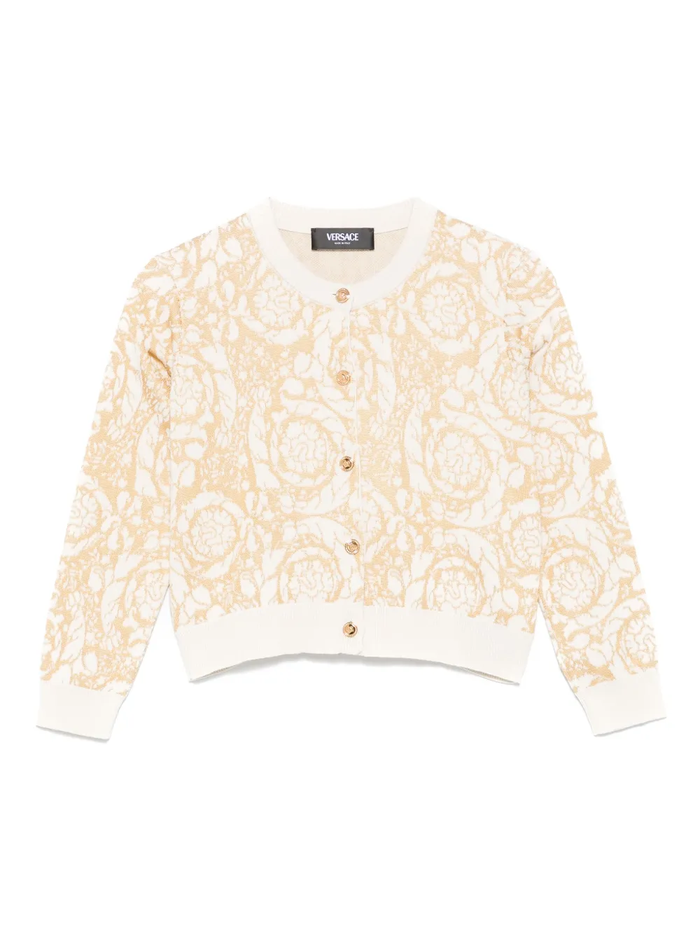 Versace Kids Barocco vest met jacquard Beige
