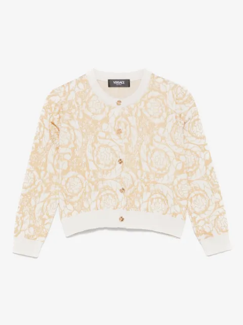 Versace Kids Barocco jacquard cardigan