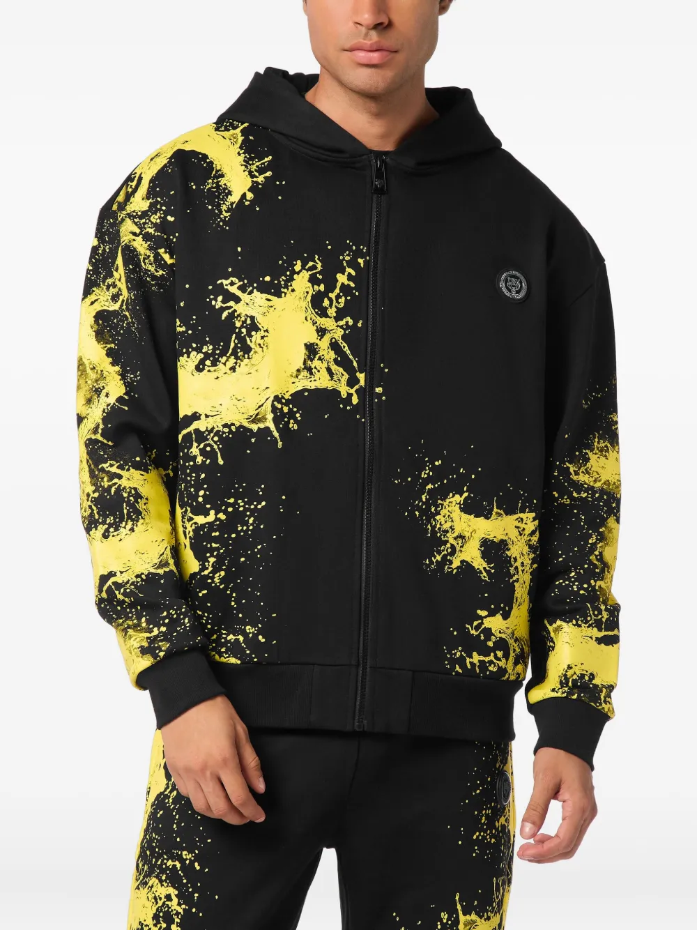 Splash-Print Zip Hoodie