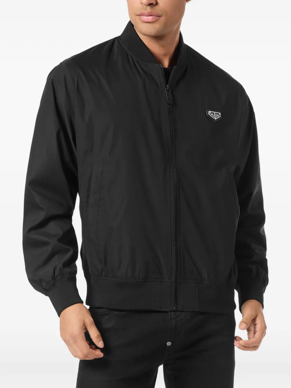 Philipp Plein Bomberjack met logo-applicatie Zwart