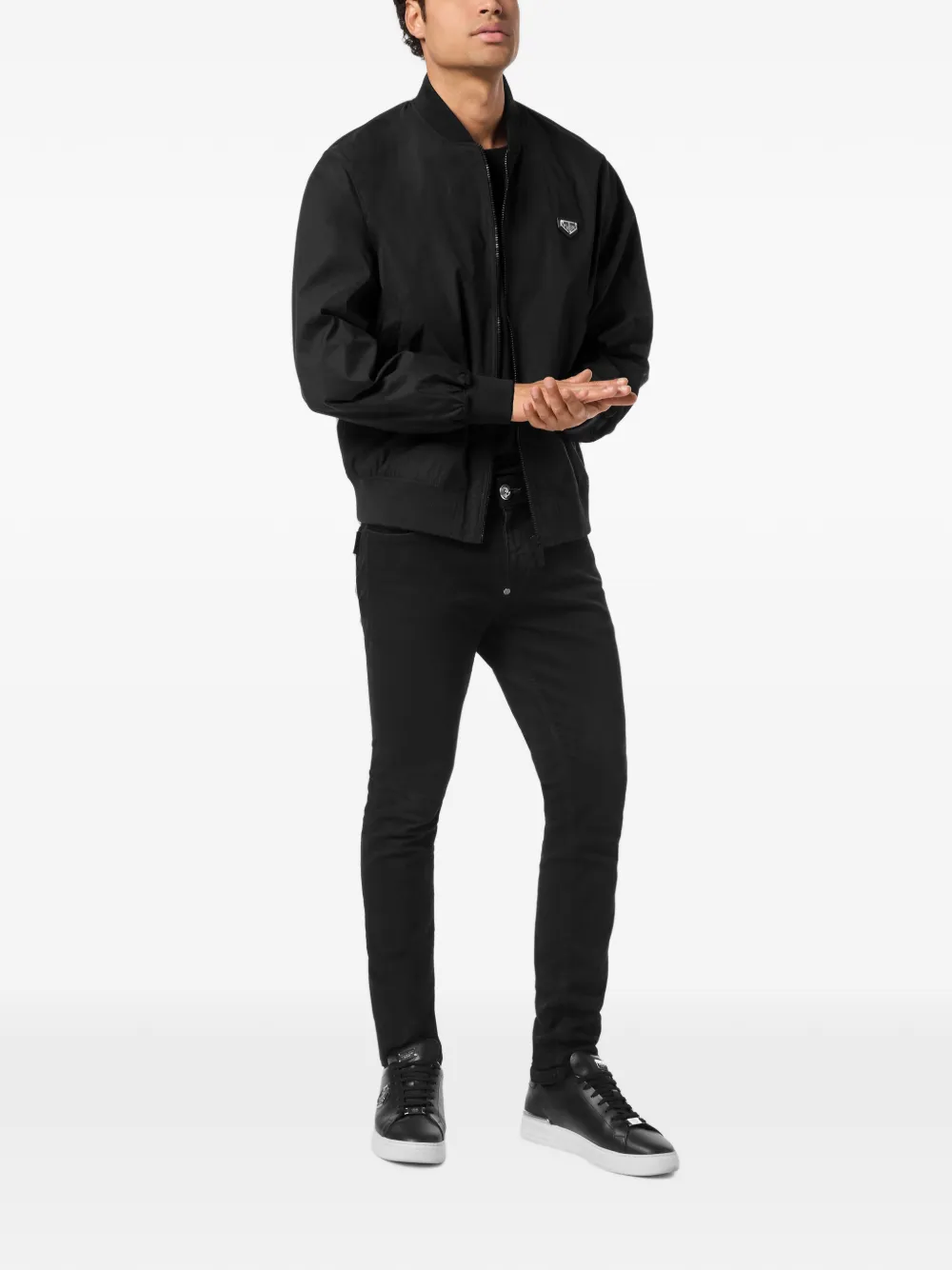 Philipp Plein Bomberjack met logo-applicatie Zwart