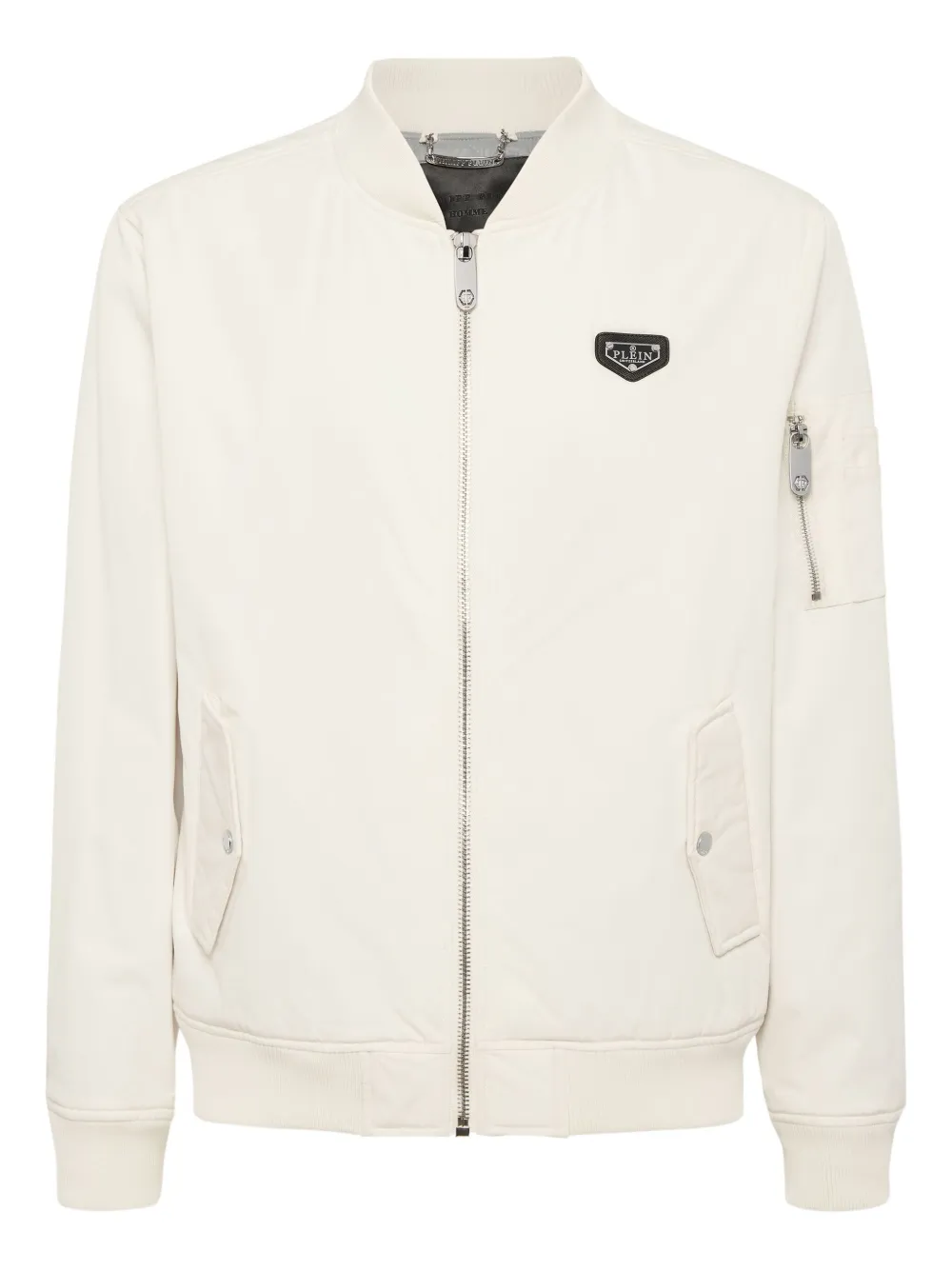 Philipp Plein logo-plaque bomber jacket | Neutrals | Image 1
