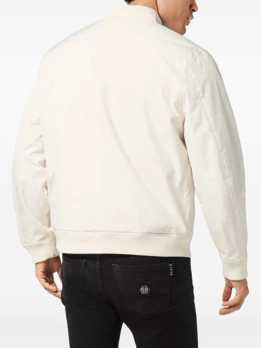 Philipp Plein Bomberjack met logoplakkaat Beige