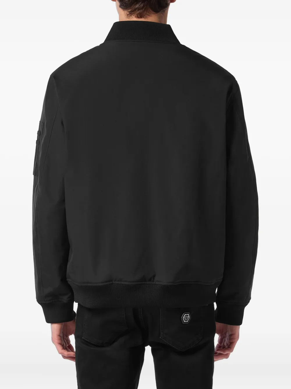 Philipp Plein Bomberjack met logoplakkaat Zwart