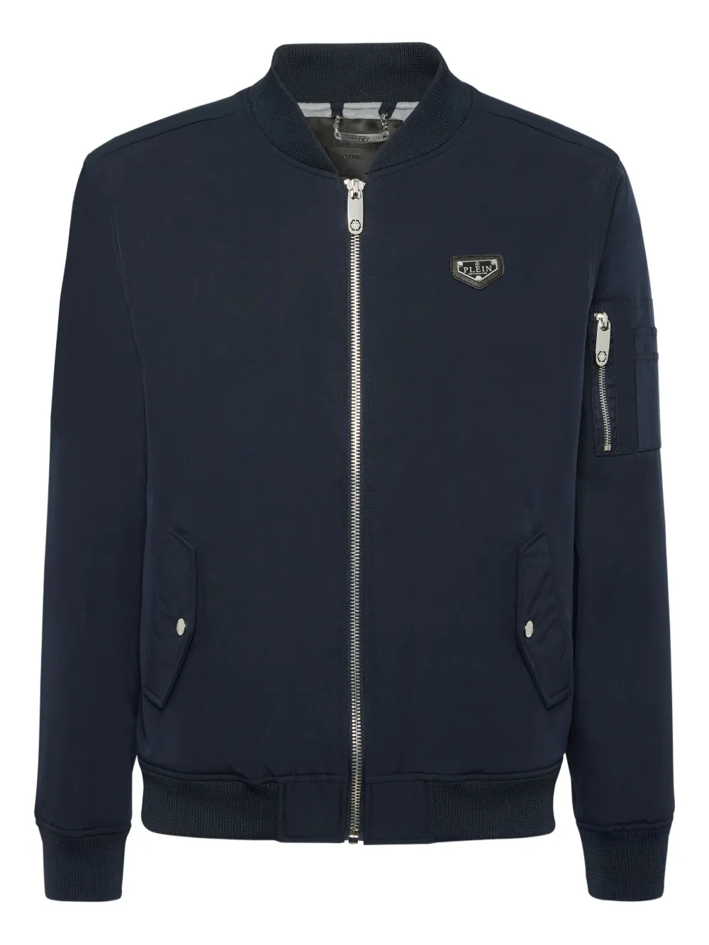 Philipp Plein logo-plaque bomber jacket | Blue | Image 1