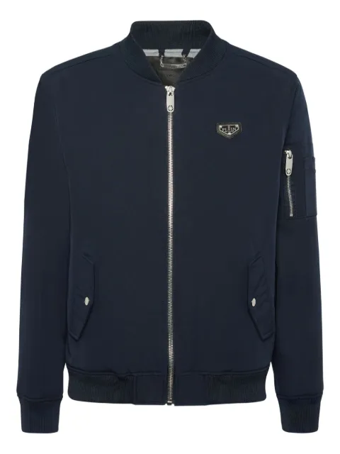 Philipp Plein logo-plaque bomber jacket